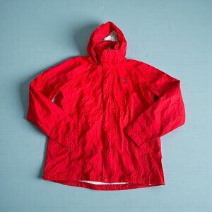 MARMOT Women's Red Hooded Rain Jacket Size Large